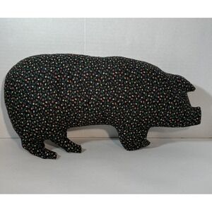 Patchwork Rustic Pig Throw Decorative Pillow Farmhouse Cottagecore